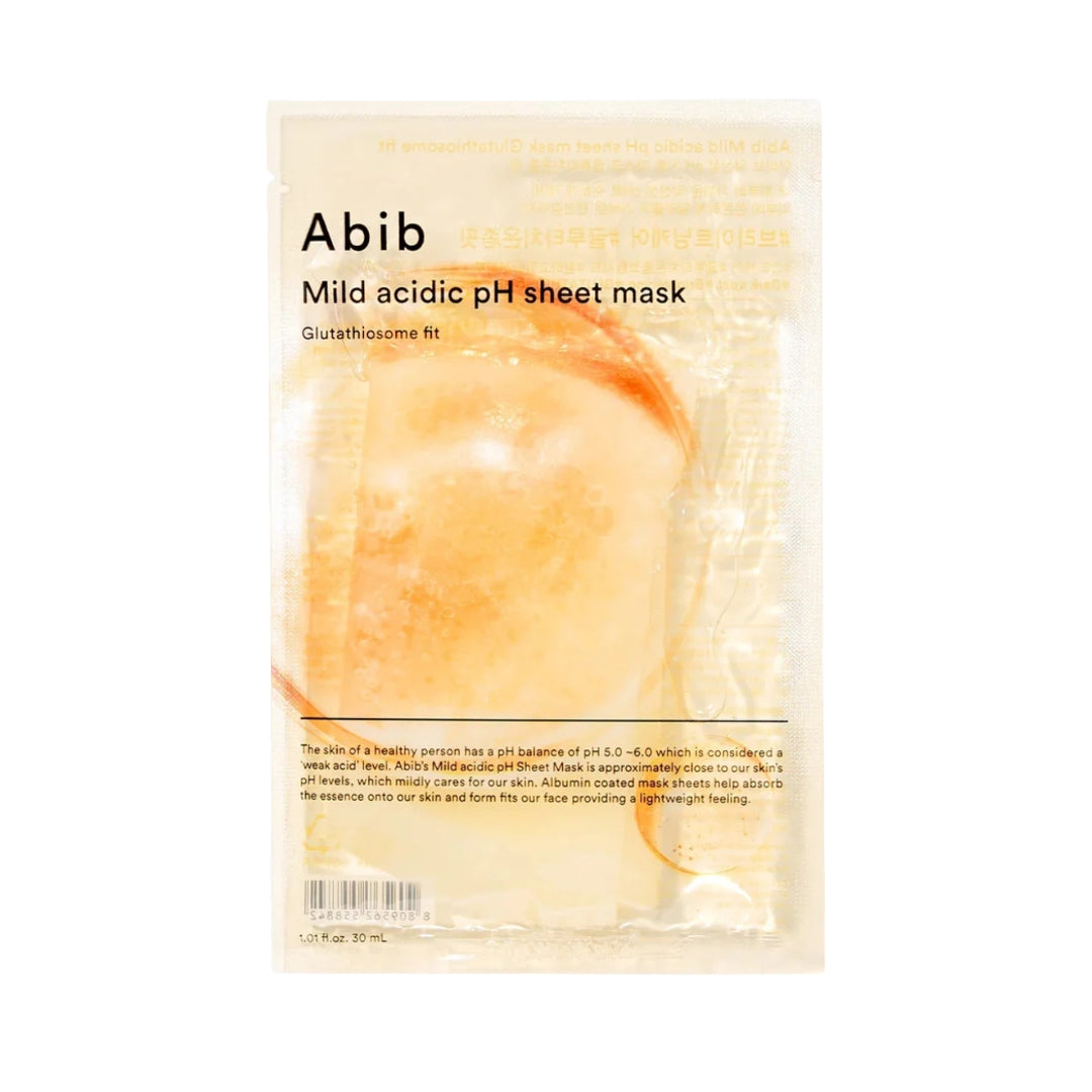 ph of glutathione Abib Mild Acidic pH Sheet Mask Glutathiosome Fit