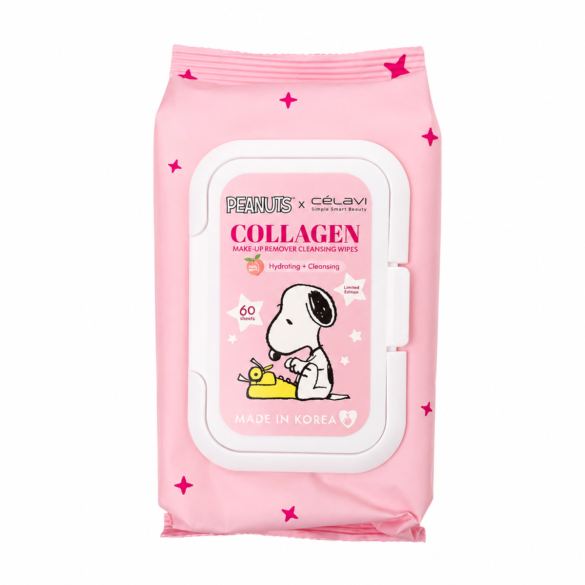 Celavi x Peanuts Snoopy Collagen Makeup Remover Cleansing Wipes