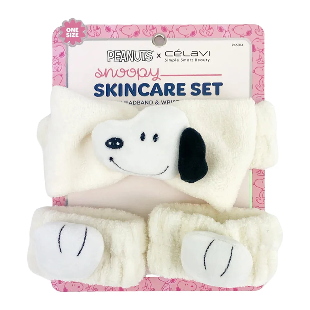 Celavi x Peanuts Snoopy Spa Headband & Wristband Set