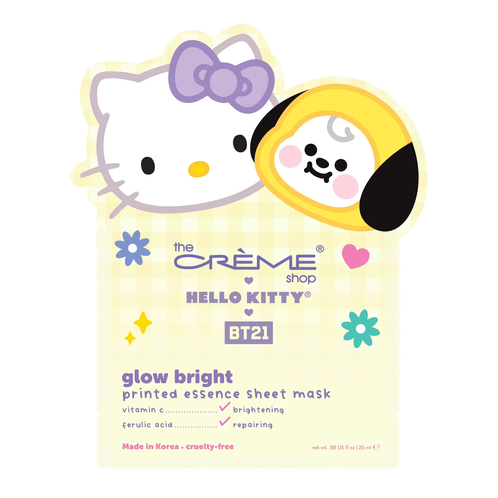 The Crème Shop x Sanrio Hello Kitty X BT21 Glow Bright Printed Essence Sheet Mask - Chimmy