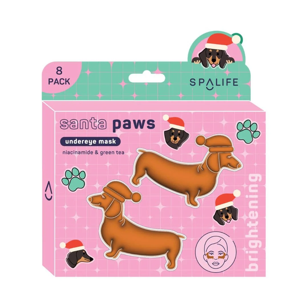 SpaLife Christmas Holiday Santa Paws Brightening Undereye Mask