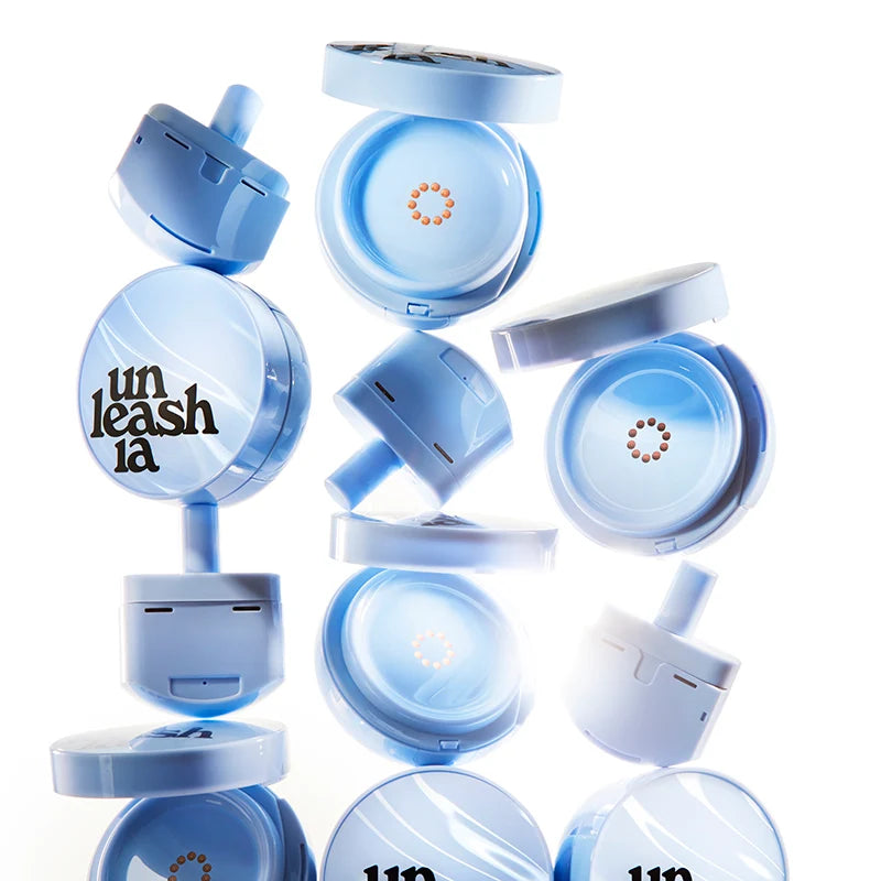 Blue cushion refill cartridge set with compact cases