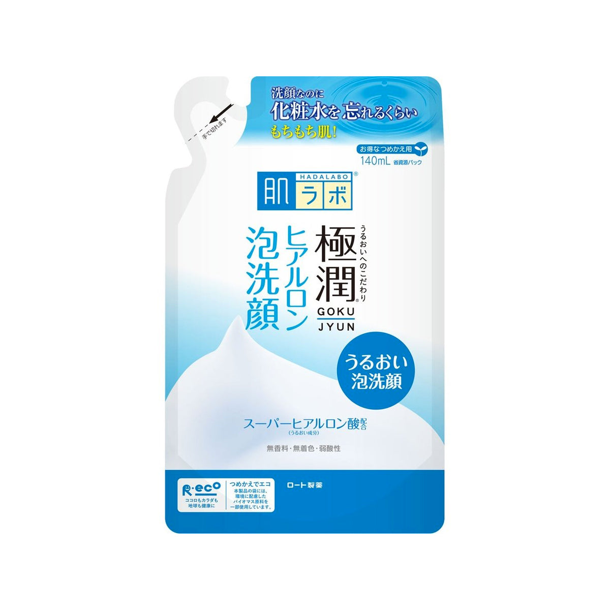 Rohto Hada Labo Gokujyun Hyaluronic Foaming Facial Wash Refill Beauty Rohto