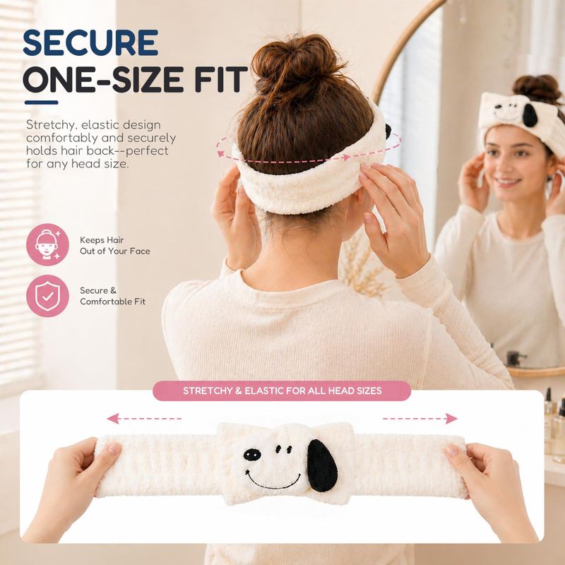 Celavi x Peanuts Snoopy Spa Headband & Wristband Set