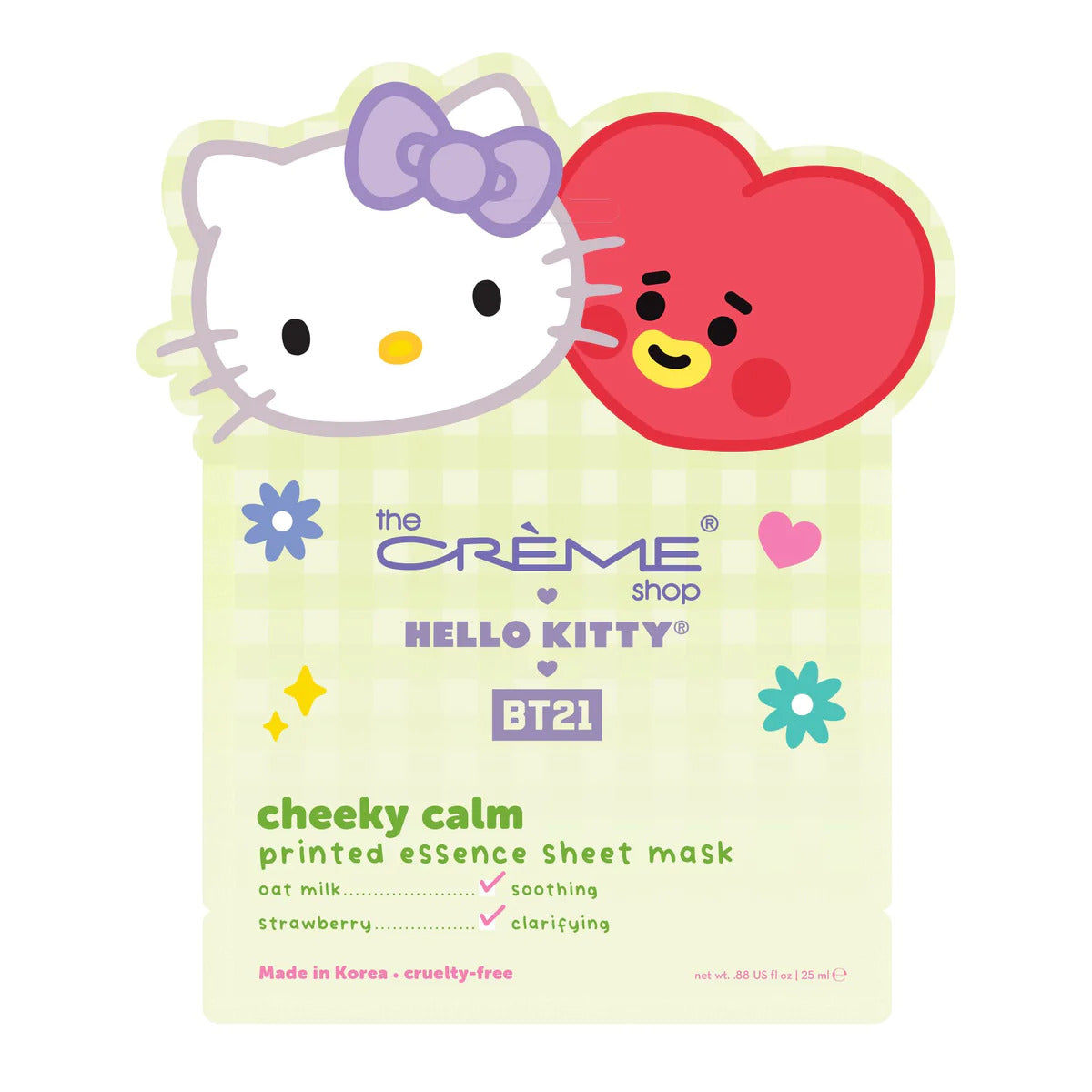 The Crème Shop x Sanrio Hello Kitty X BT21 Cheeky Calm Printed Essence Sheet Mask - Tata