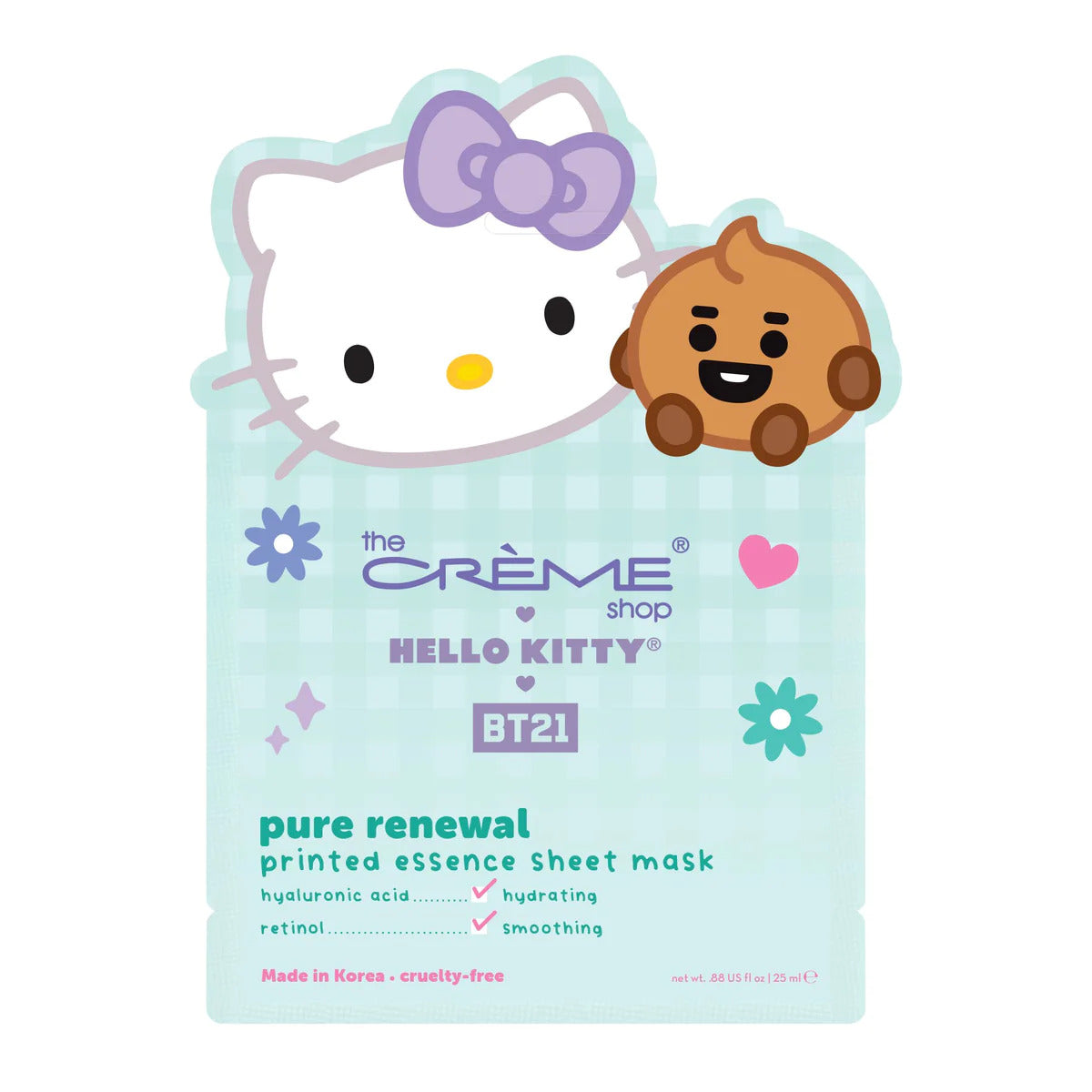The Crème Shop x Sanrio Hello Kitty X BT21 Pure Renewal Printed Essence Sheet Mask - Shooky
