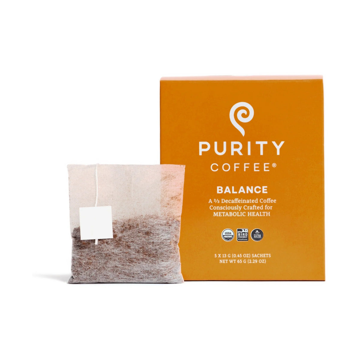 Purity Coffee Organic Mold Free Low Caffeine Coffee Sachets