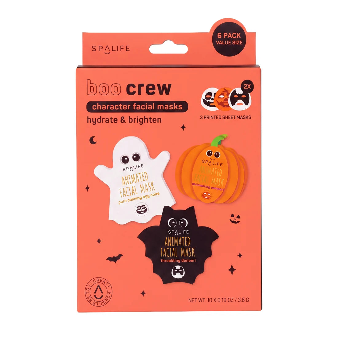 SpaLife Boo Crew Halloween Character Face Masks Bundle
