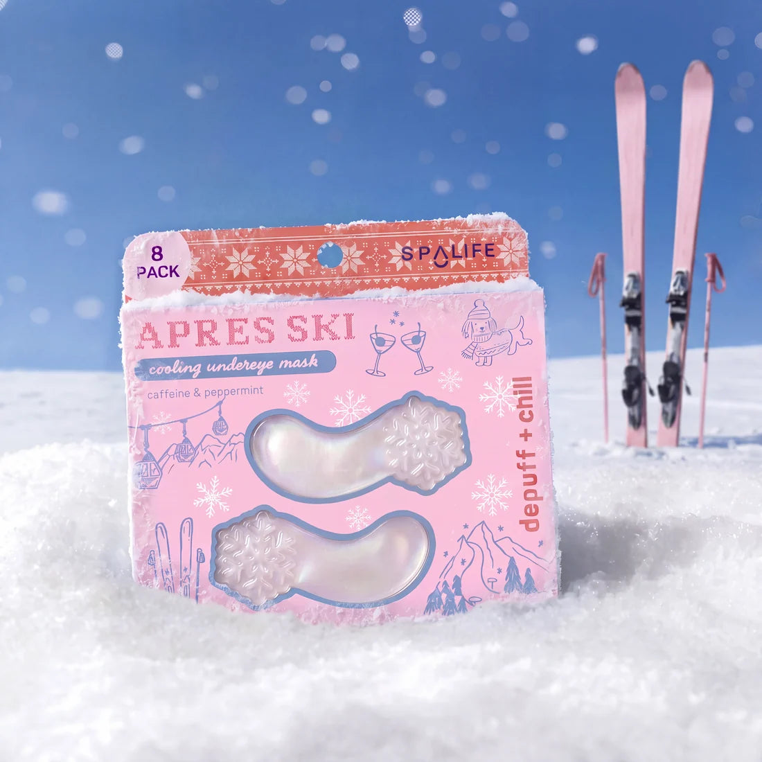 a pack of skis in the snow