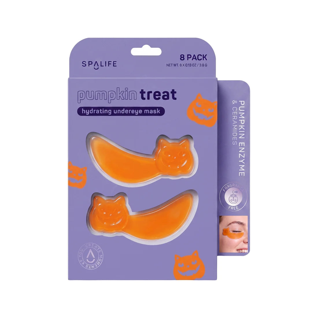 SpaLife Halloween Pumpkin Treat Hydrating Undereye Mask