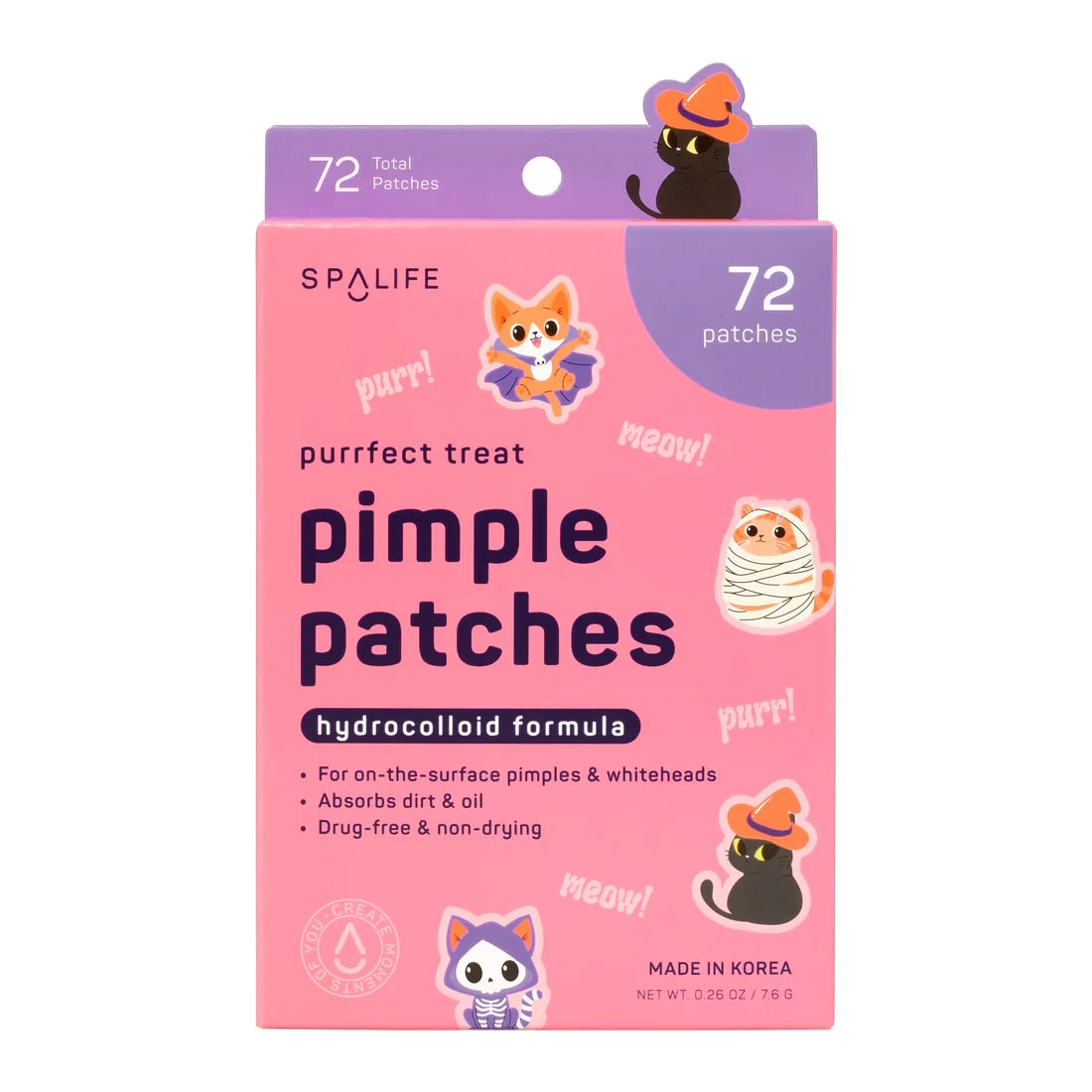 SpaLife Purrfect Treat Hydrocolloid Halloween Pimple Patches
