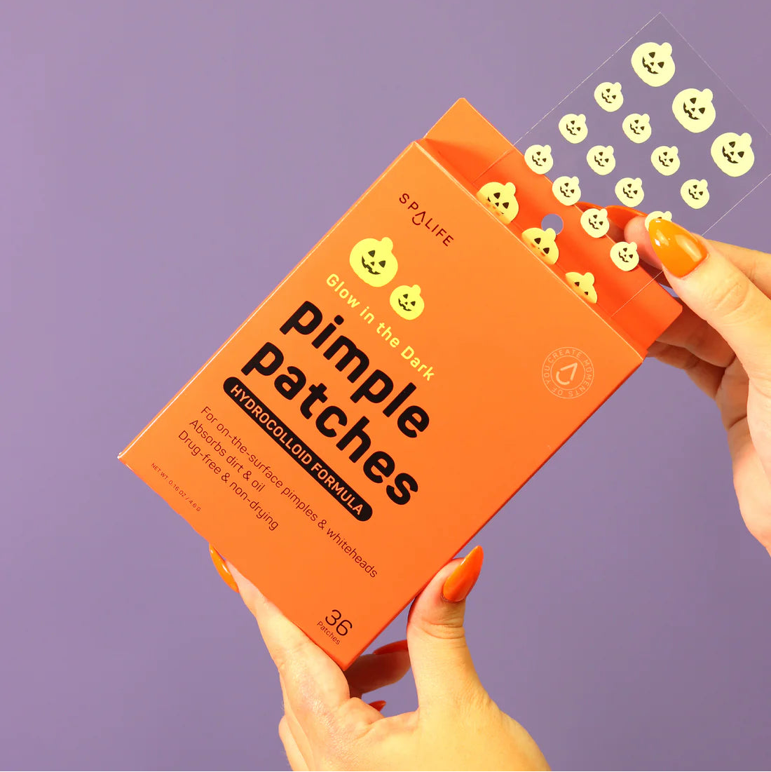 Spalife Glow in the Dark Pumpkin Halloween Pimple Patches